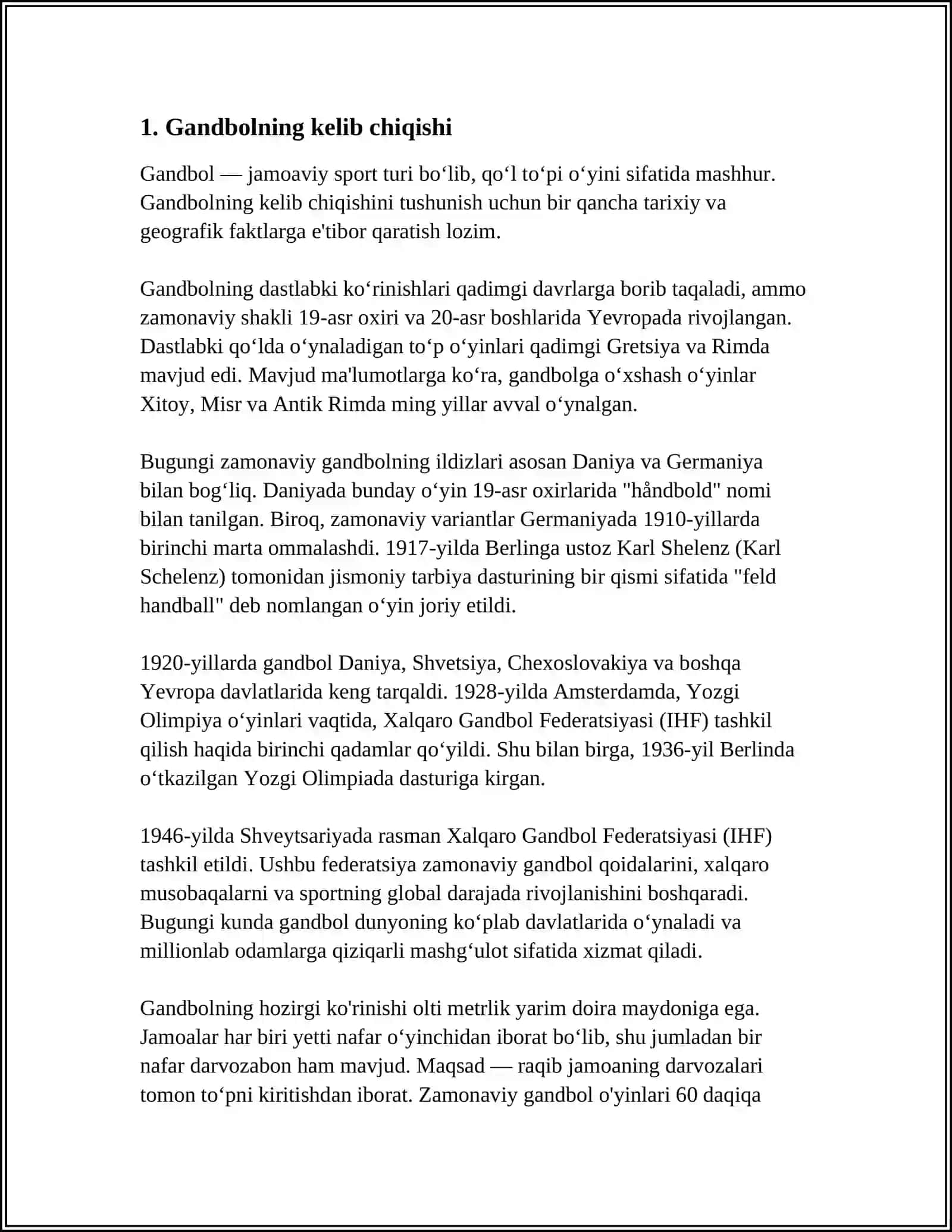 GANDBOL TARIXI 3