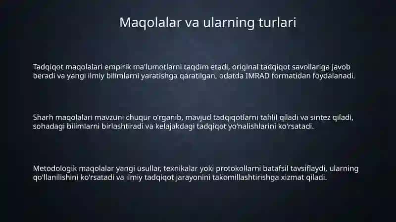 Maqola va uning turlari 3