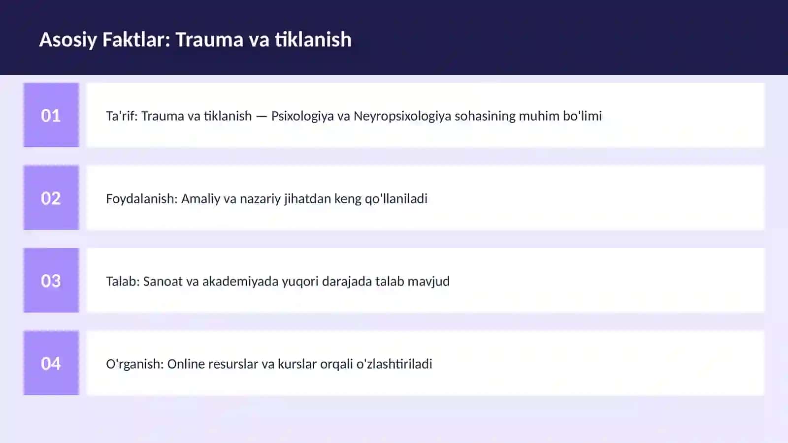 Trauma va tiklanish 3