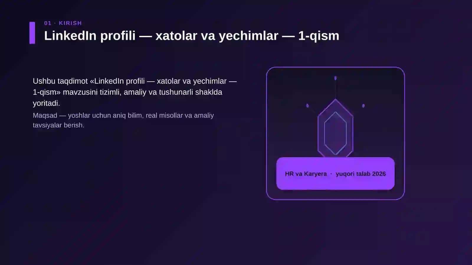 LinkedIn profili — xatolar va yechimlar — 1-qism 3