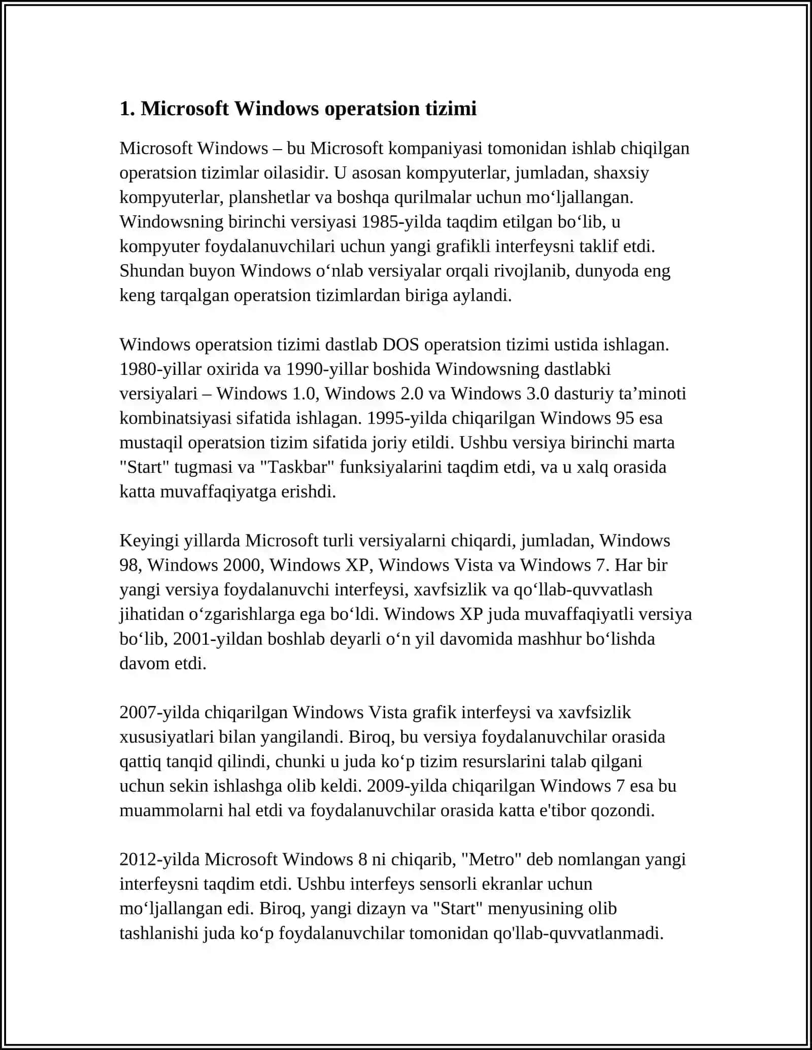 Microsoft Windows operatsion tizimi 3