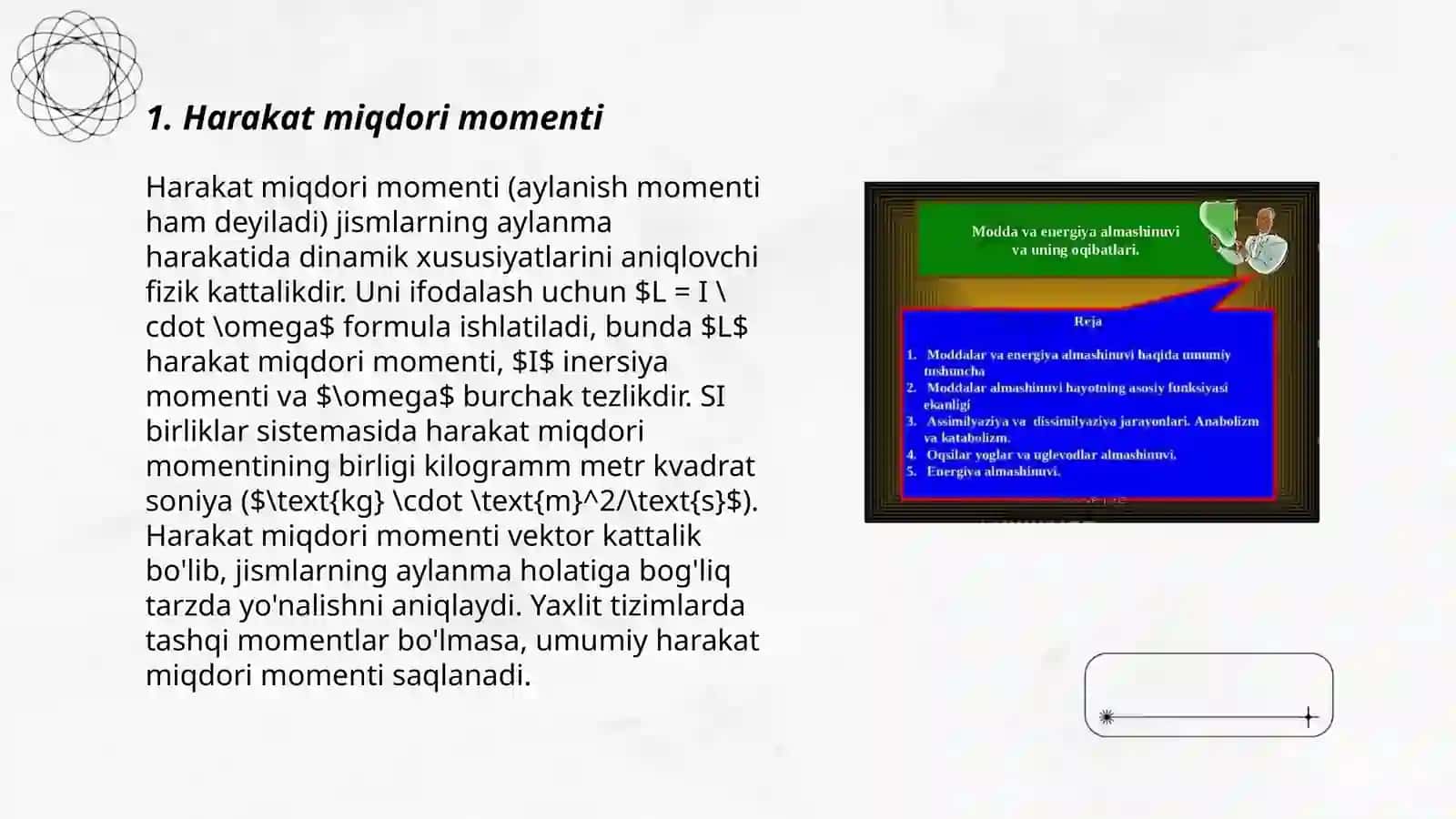 Modda va energiyaning aylanma harakati 3