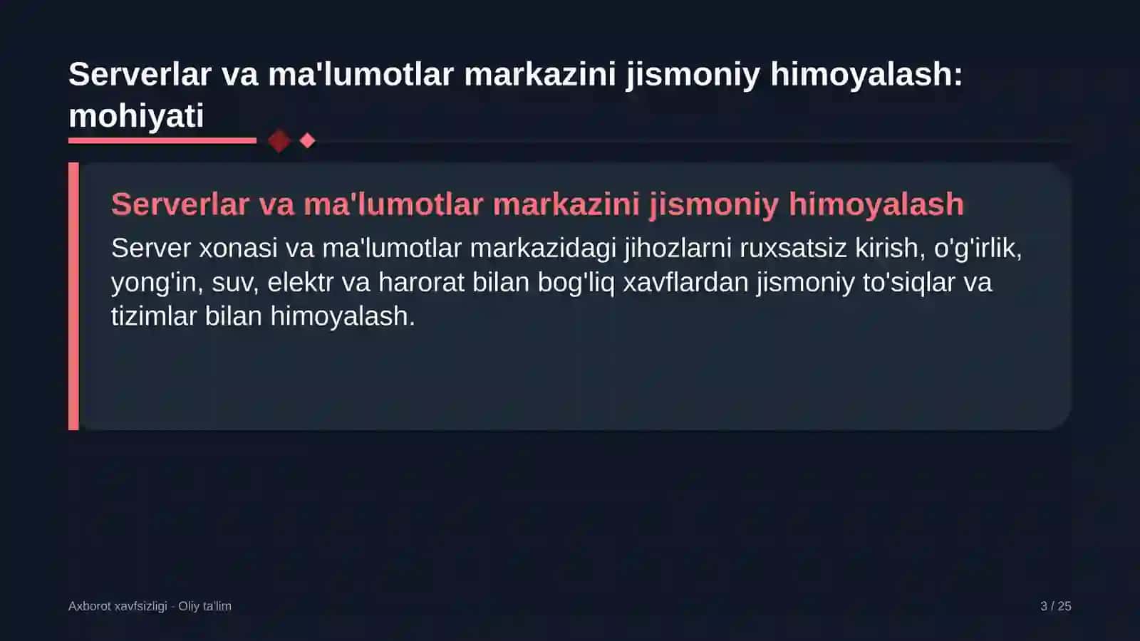 AXBOROT XAVFSIZLIGI · OLIY TA'LIM 3