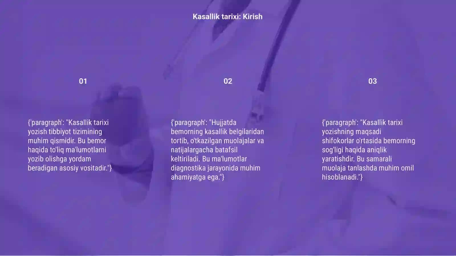 Kasallik tarixi yozish 3