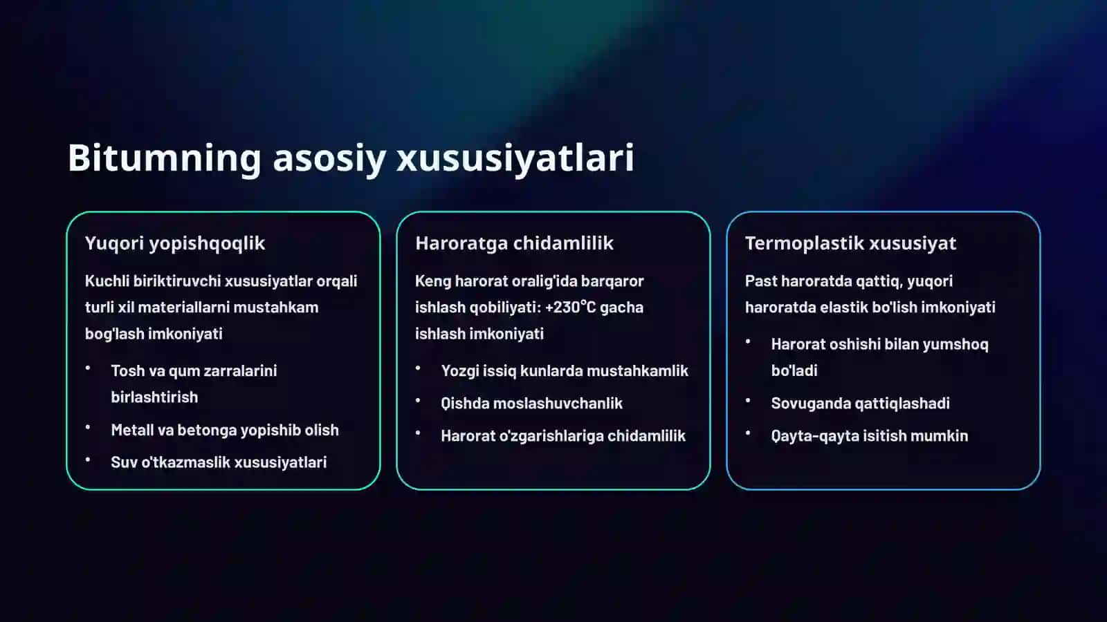 Bitum asosidagi bog’lovchi moddalarning qurilishdagi ahamiyati 3