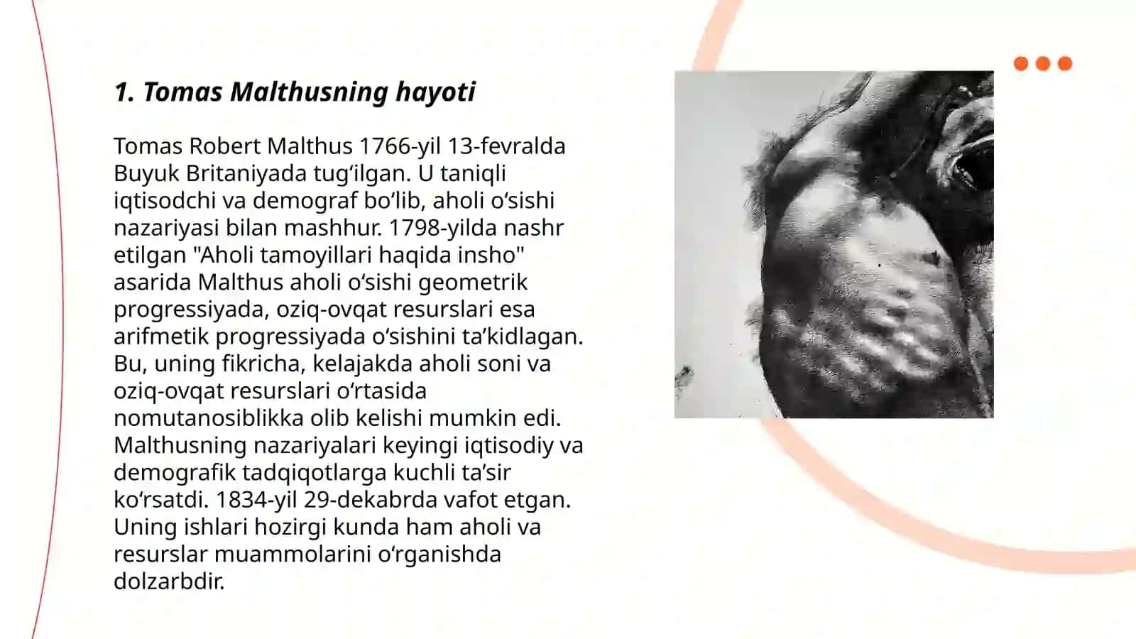 Tomas Malthusning hayoti 3