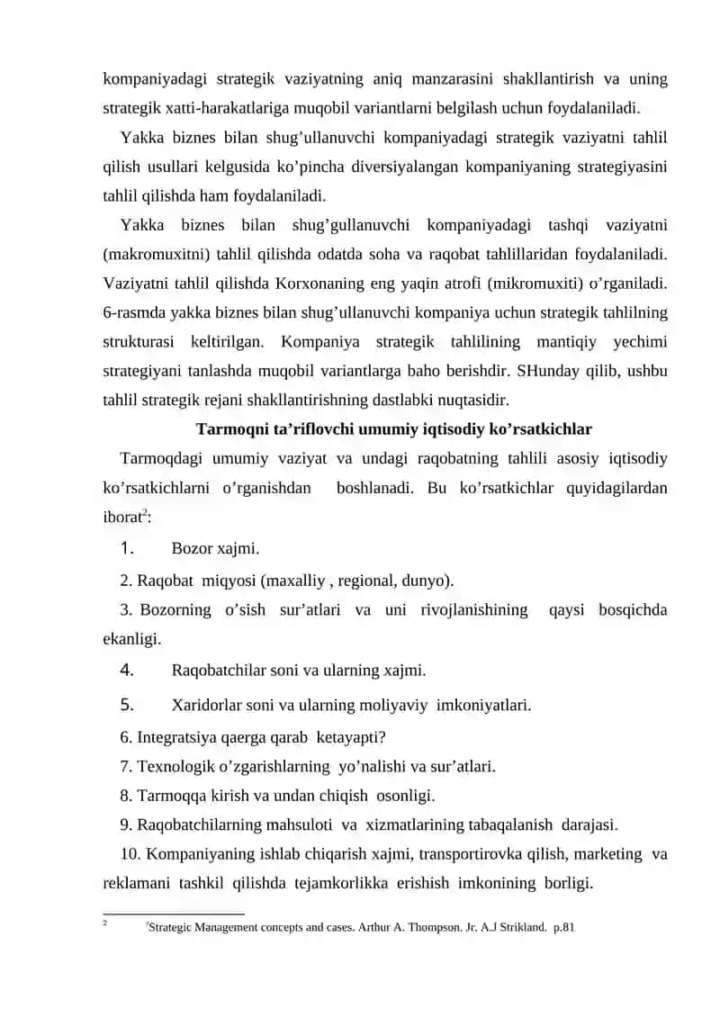 Tarmoqdagi asosiy iqtisodiy korsatgichlar tahlili 3
