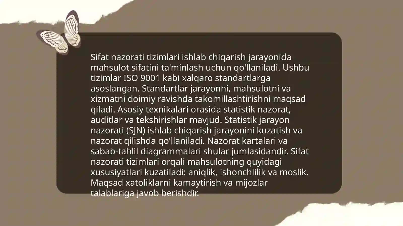Sifat, mahsulot sifatini boshqarish 3