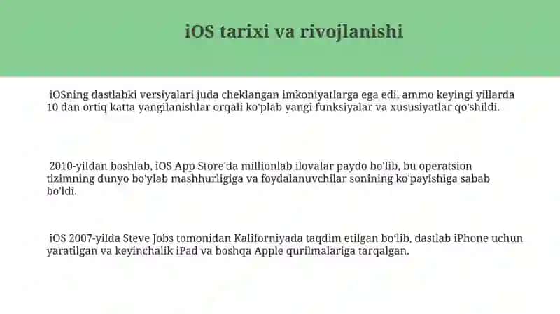 iOS Operatsion Tizimi 3