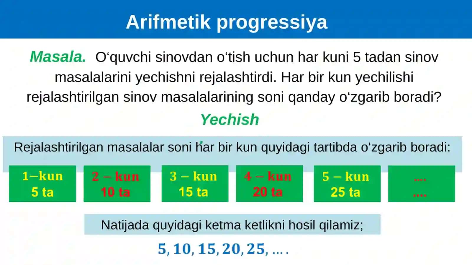 Arifmetik progressiya 3