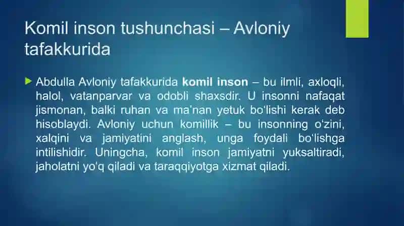 Abdulla Avloniyning komil inson haqidagi qarashlari 3