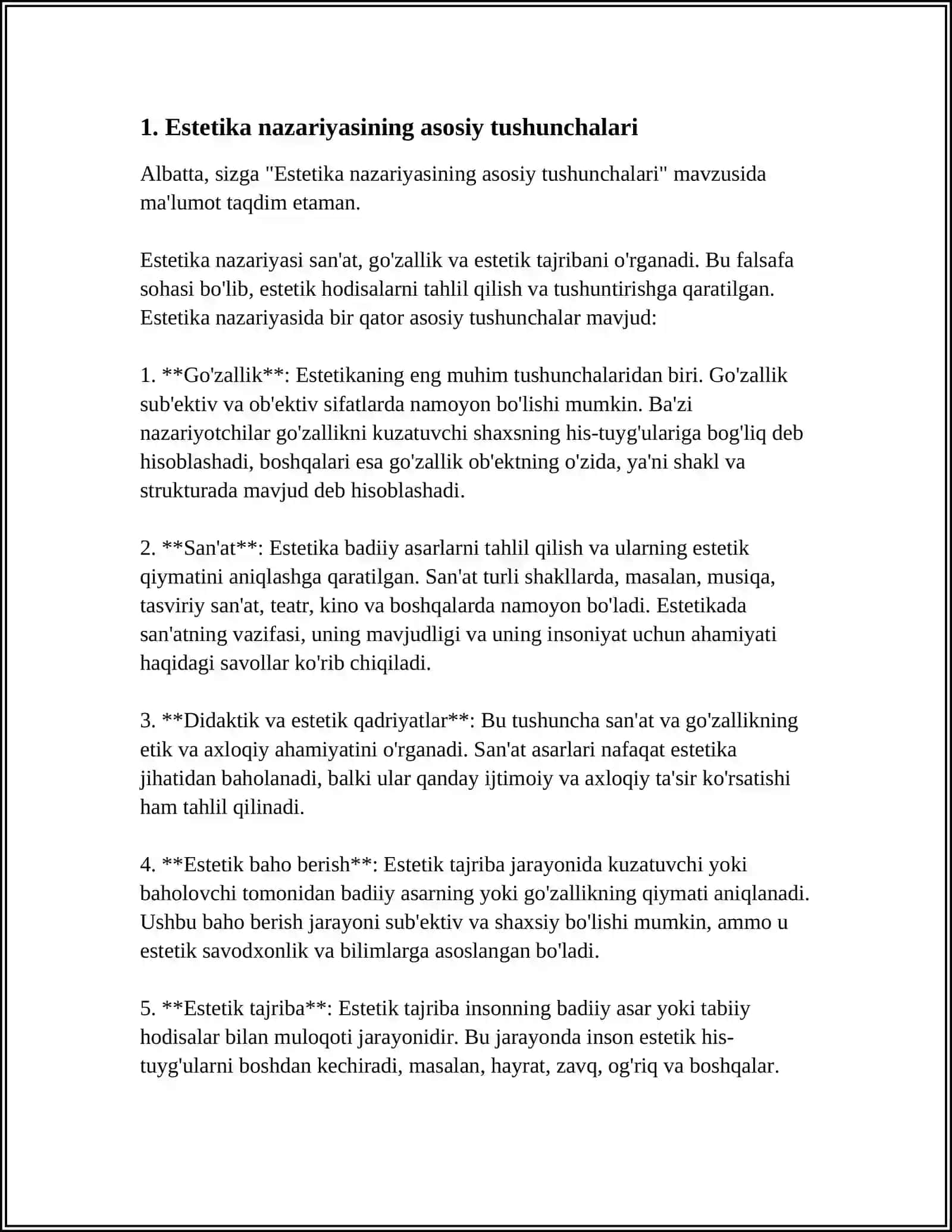 ESTETIKA - NAFOSAT FALSAFASI 3