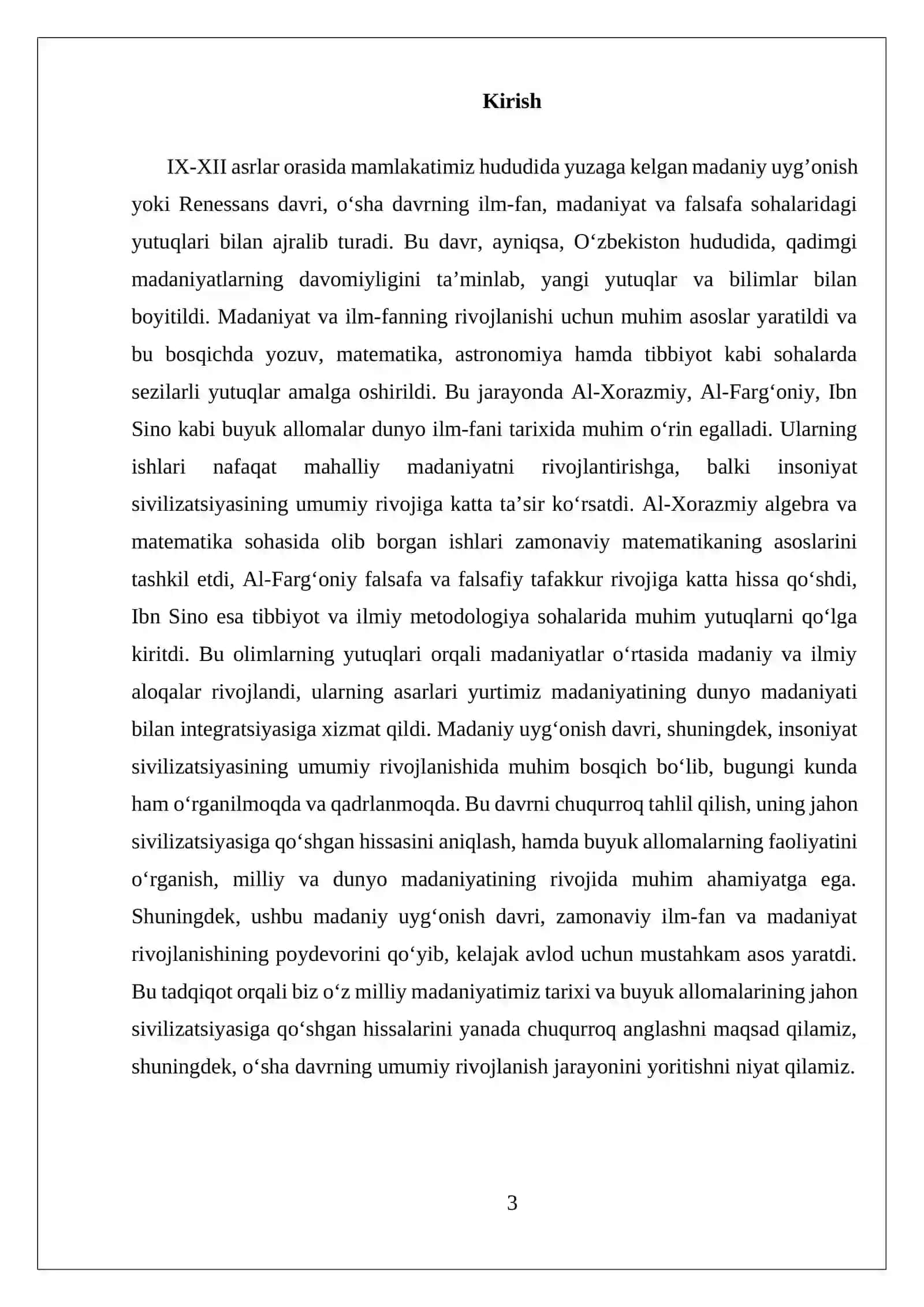 IX-XII asrlarda mamlakatimiz hududida ro'y bergan madaniy uygonish 3