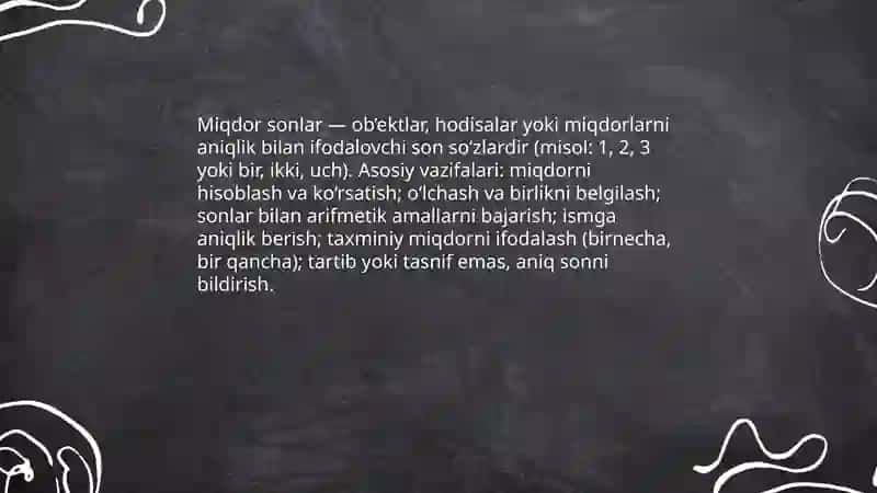 Miqdor sonlar 3