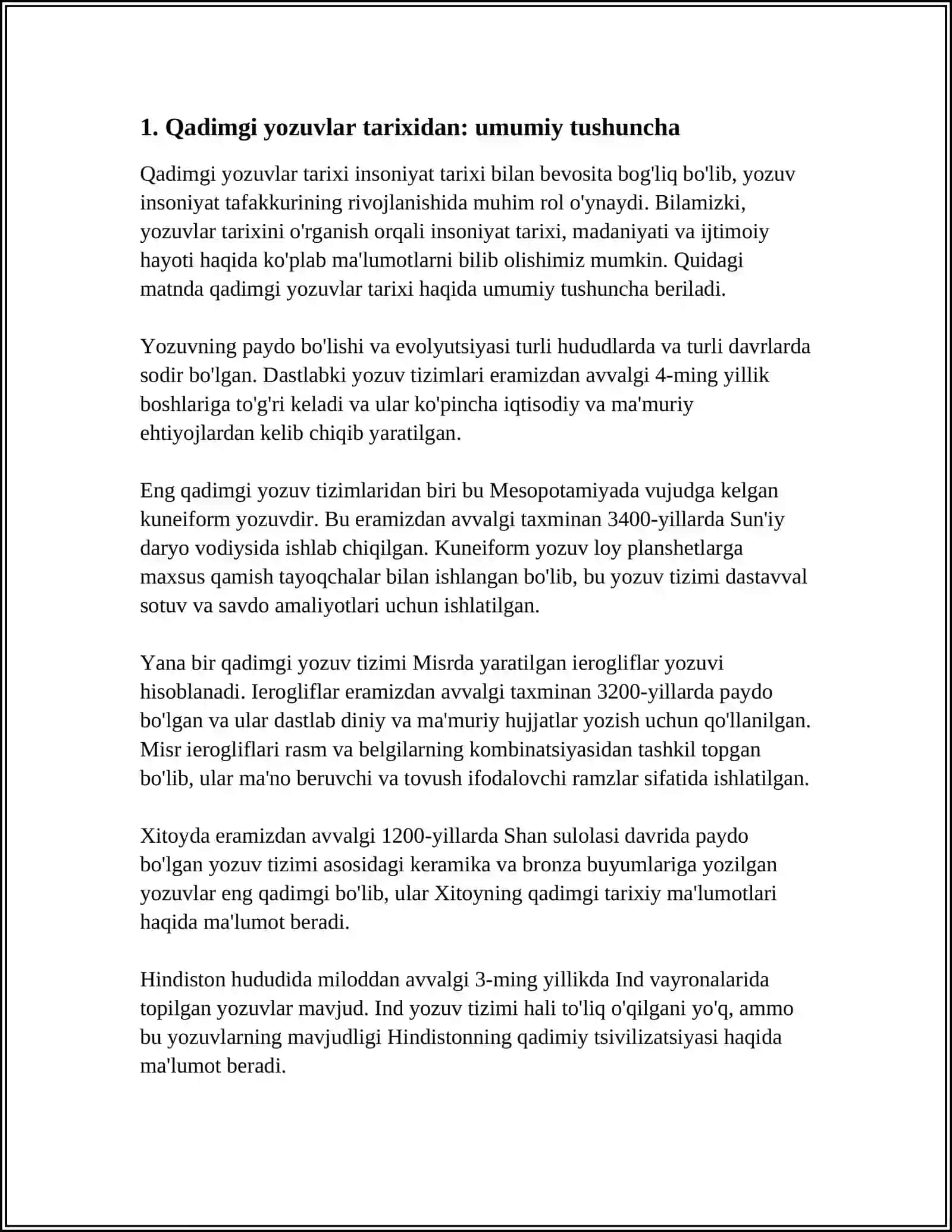 O‘ZBEKISTONDA QADIMGI YOZUVNING SHAKLLANISHI VA RIVOJLANISHI 3
