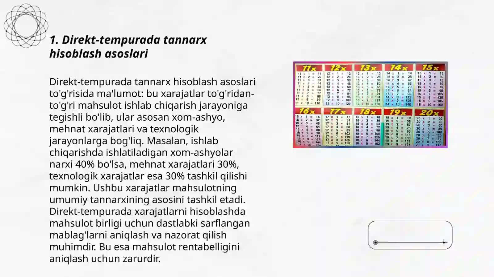Direkt-costing tizimi bo‘yicha xarajatlar hisobini tashkil etish 3