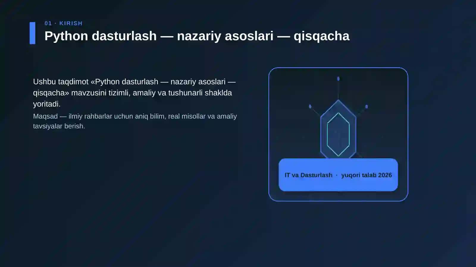 Python dasturlash — nazariy asoslari — qisqacha 3