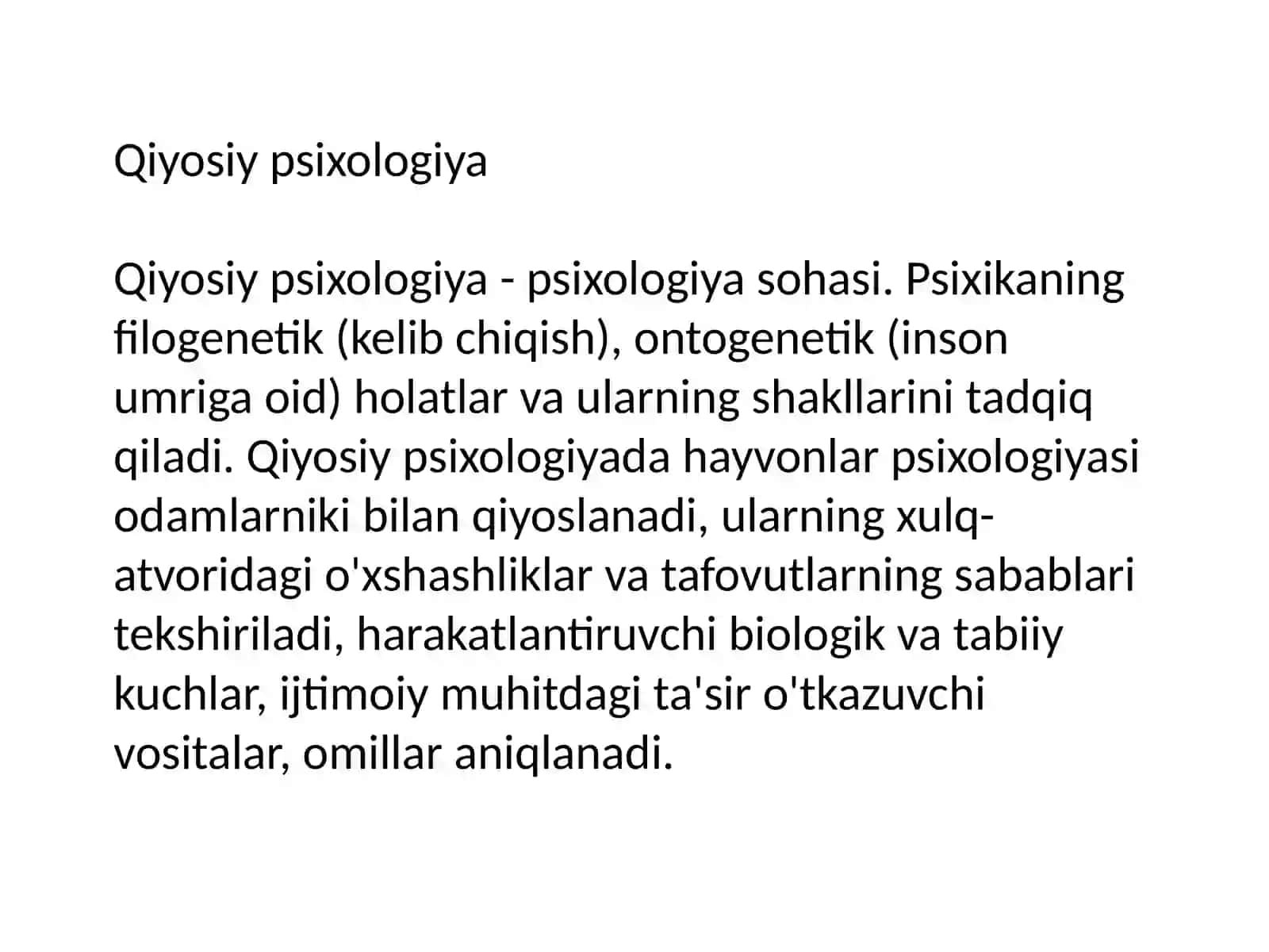 Qiyosiy psixologiya 3