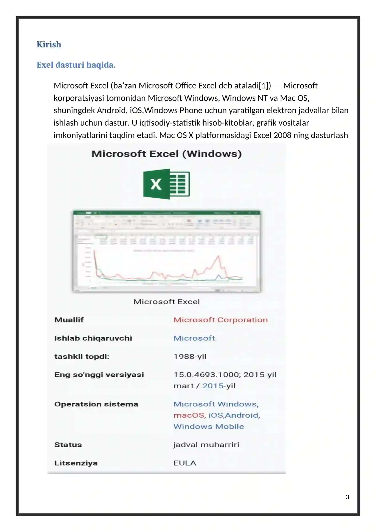 Microsoft Excel dasturida “Совместимость” turiga mansub funksiyalarning vazifalari. 3