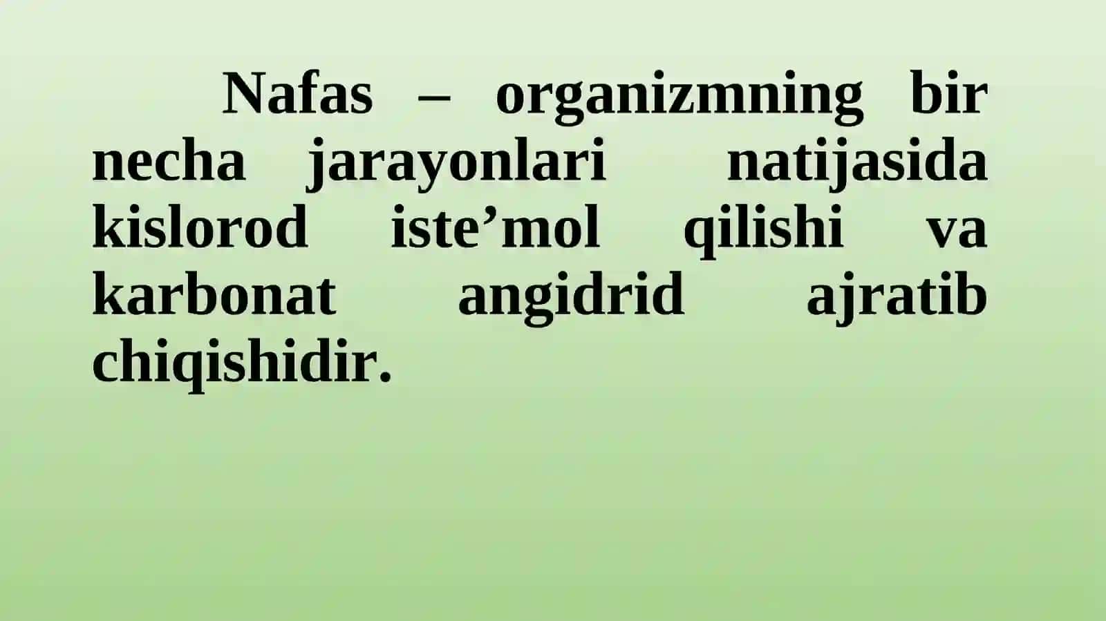 Nafasolish tizimining fiziologiyasi 3