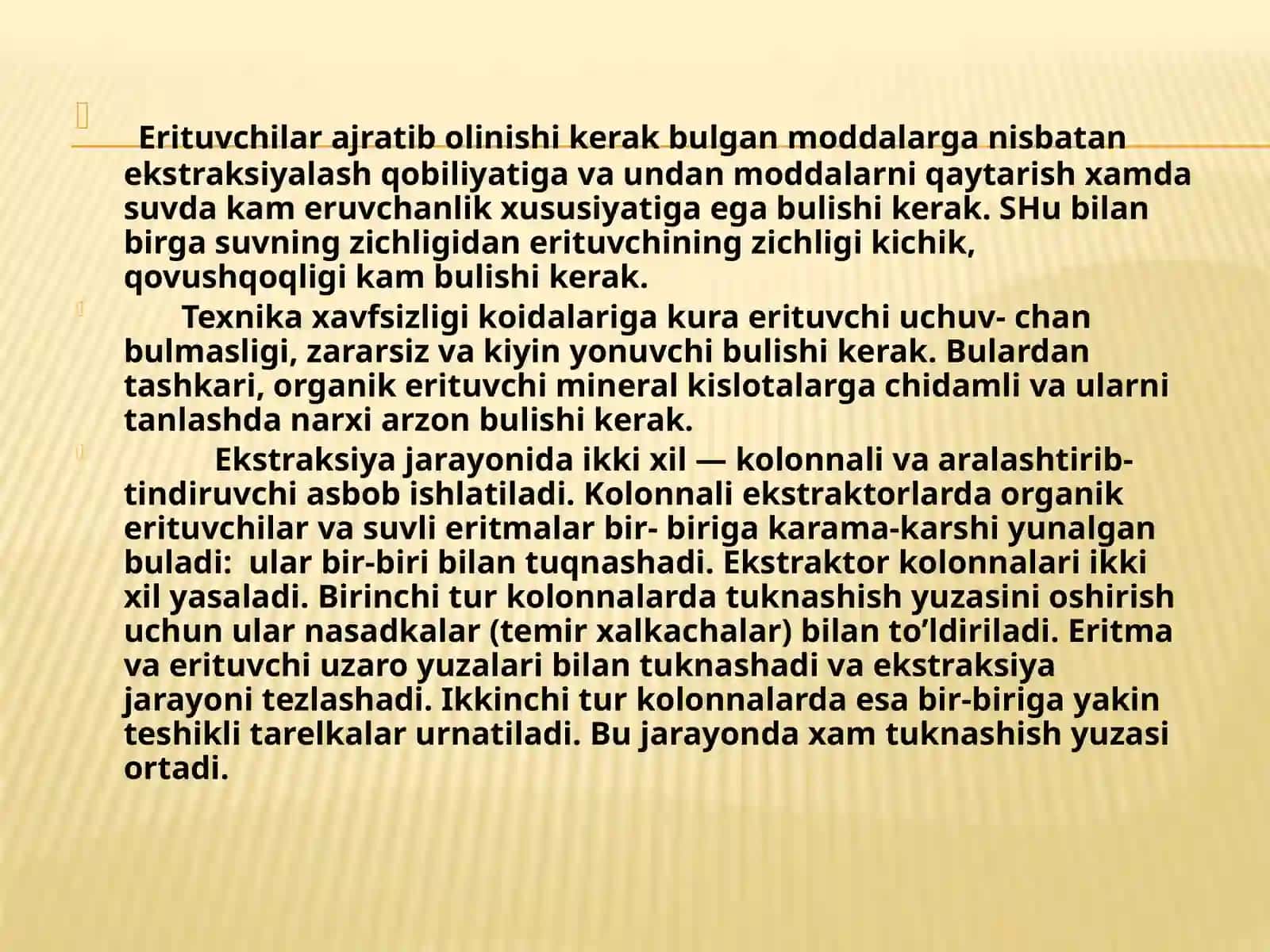 Ekstraksiya jarayoni 3