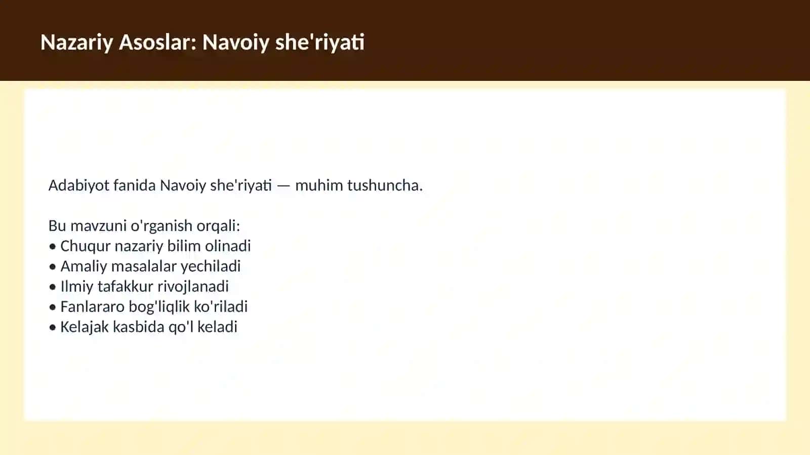 O'qituvchilar va talabalar uchun dars ishlanma 3