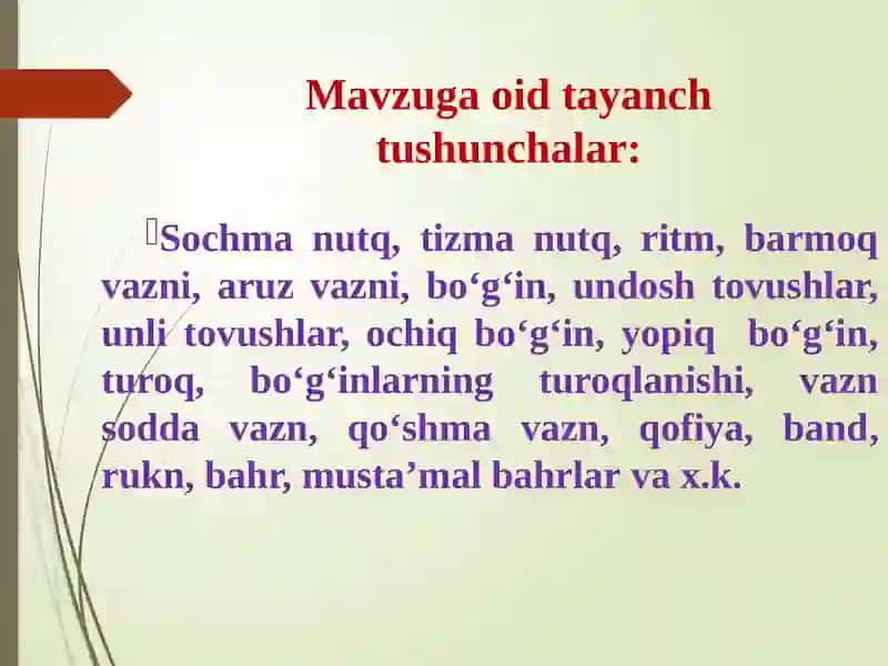 SHE’R TUZILISHI VA SHE’R TIZIMLARI 3