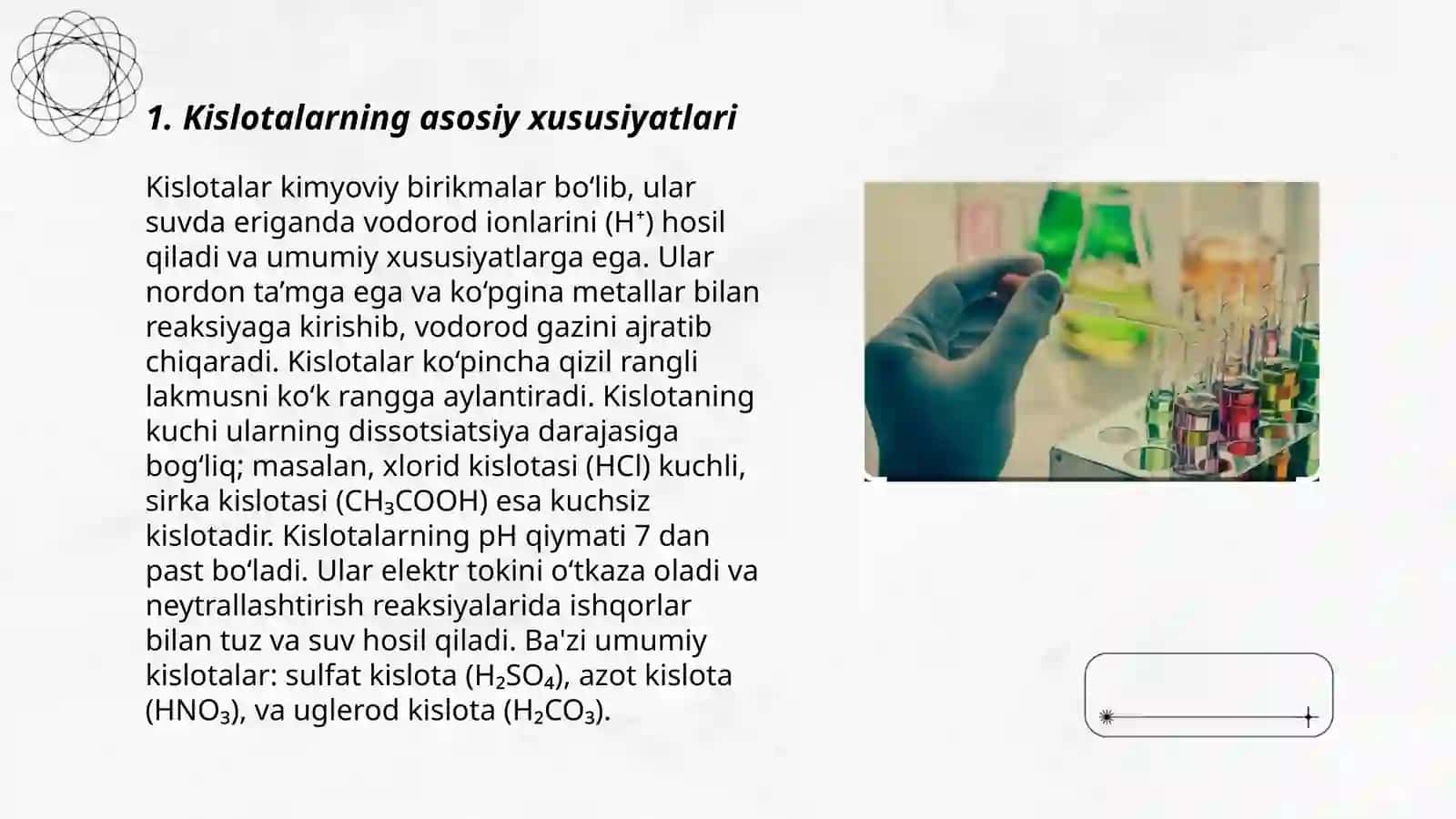 Kislotalar turli va kislotalar 3