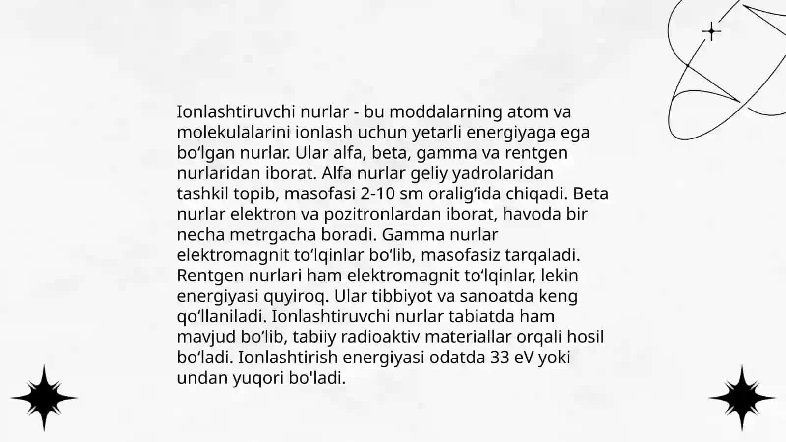 Ionlashtiruvchi nurlar biologik effekti 3