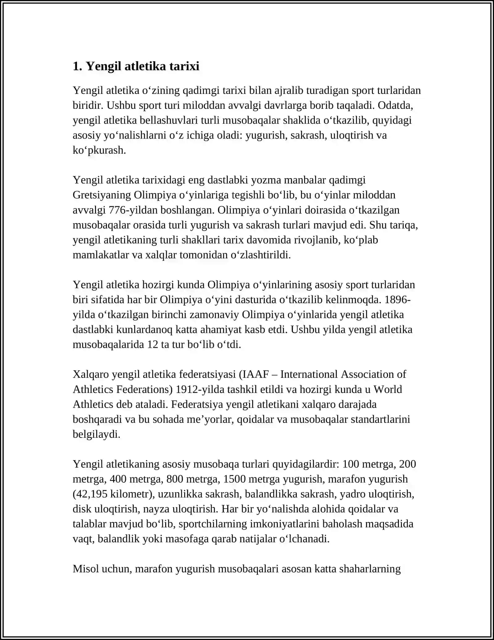 YENGIL ATLETIKA VA UNING TURLARI 3