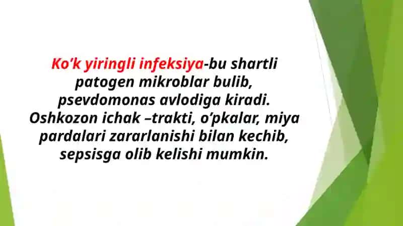 Ko’k yiringli infeksiyasi 3