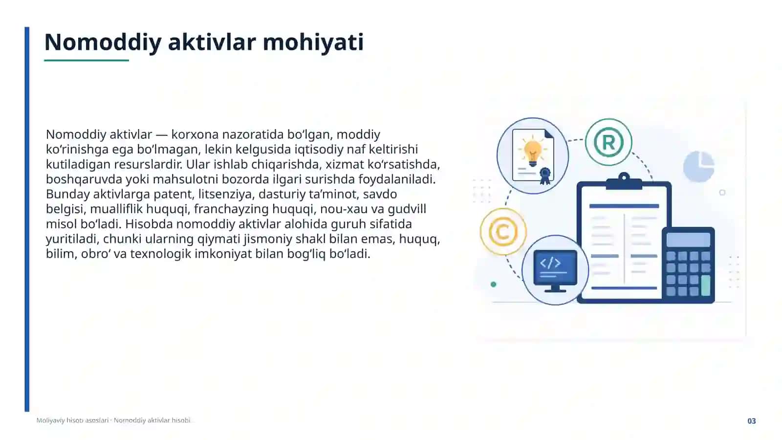 Nomoddiy aktivlar hisobi 3