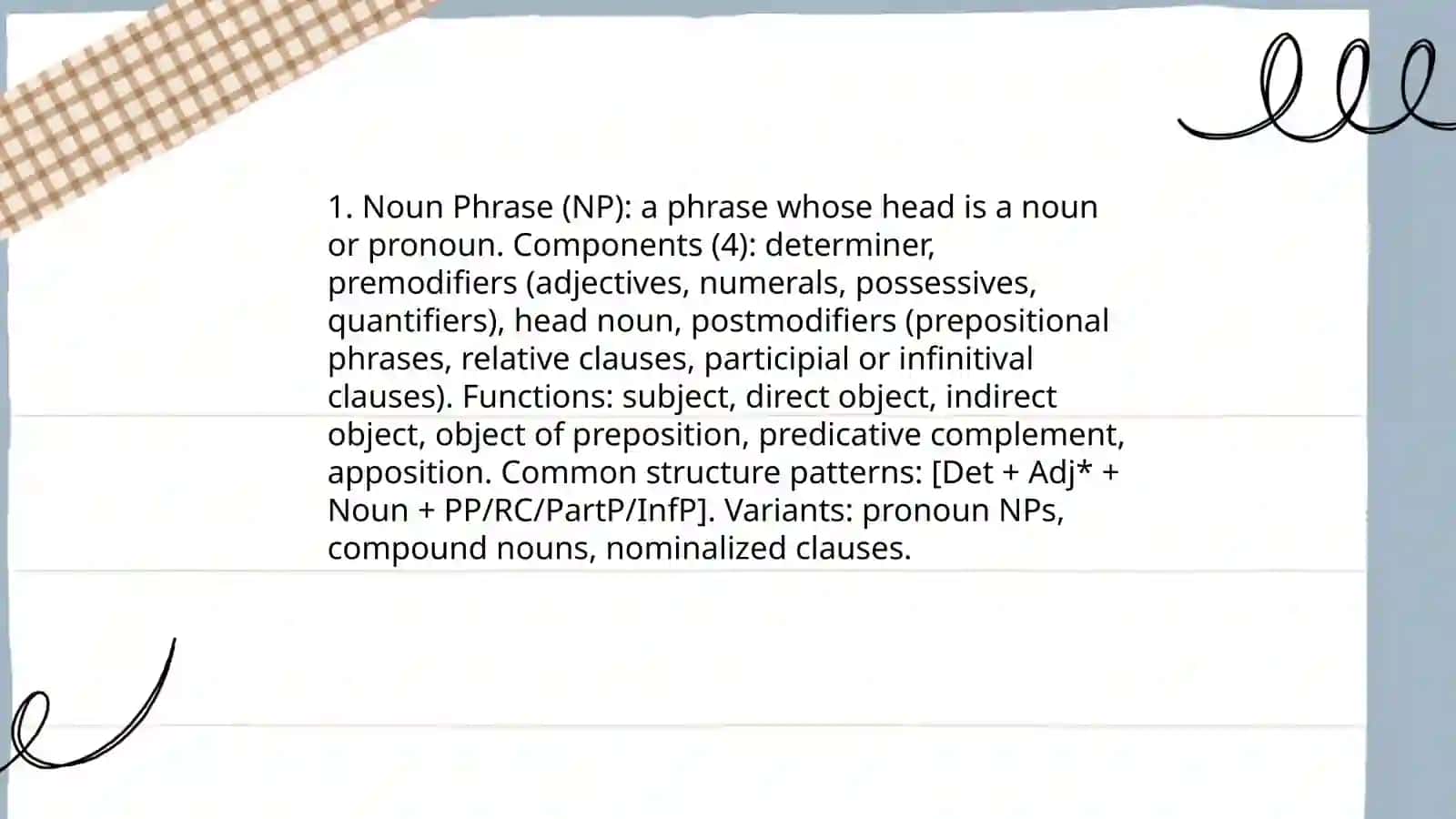 Noun Phrase (NP) 3