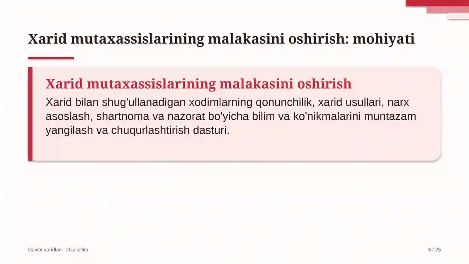Elchixonalarda xarid mutaxassislarining malakasini oshirish 3