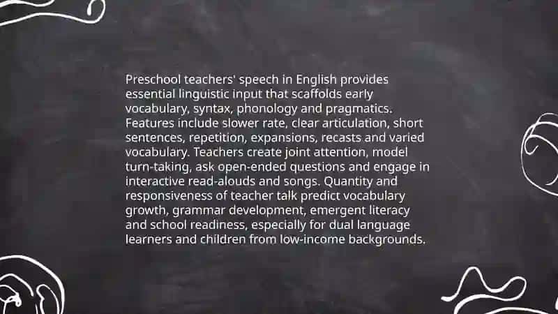 The Role of Preschool Teachers' Speech in English 3