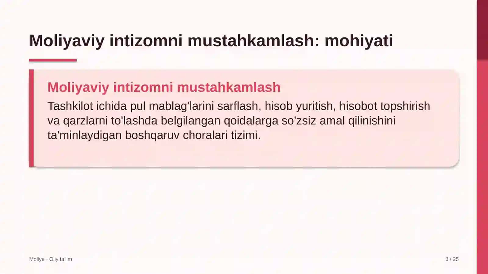Moliyaviy intizomni mustahkamlash: mohiyati 3