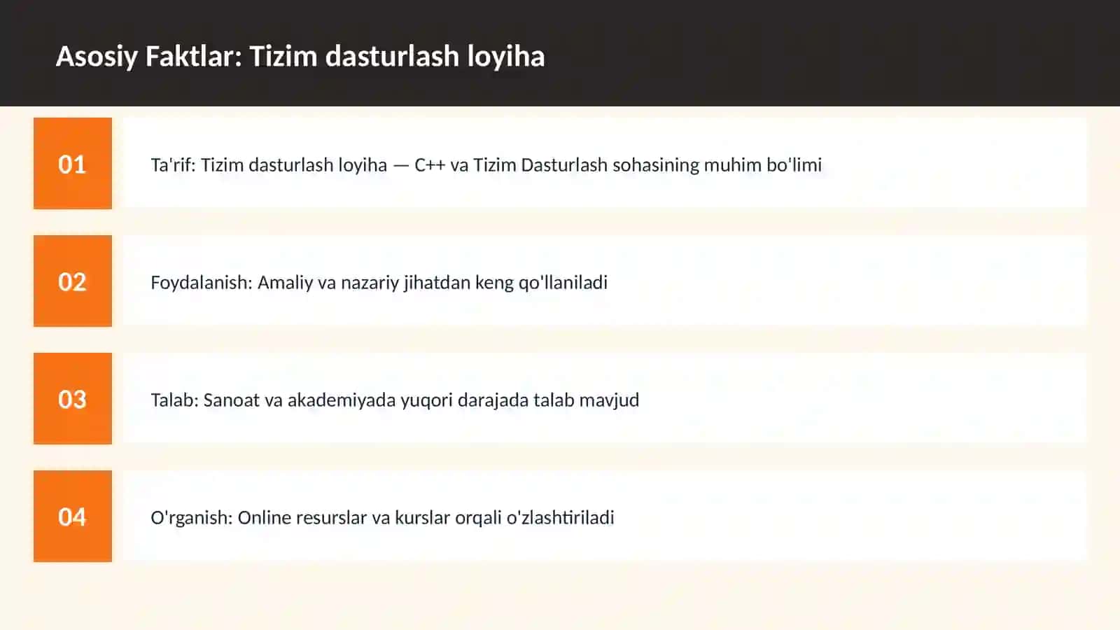 DASTURLASH | C++ VA TIZIM DASTURLASH 3