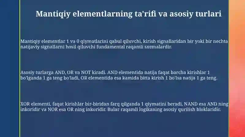 Mantiqiy elementlar 3