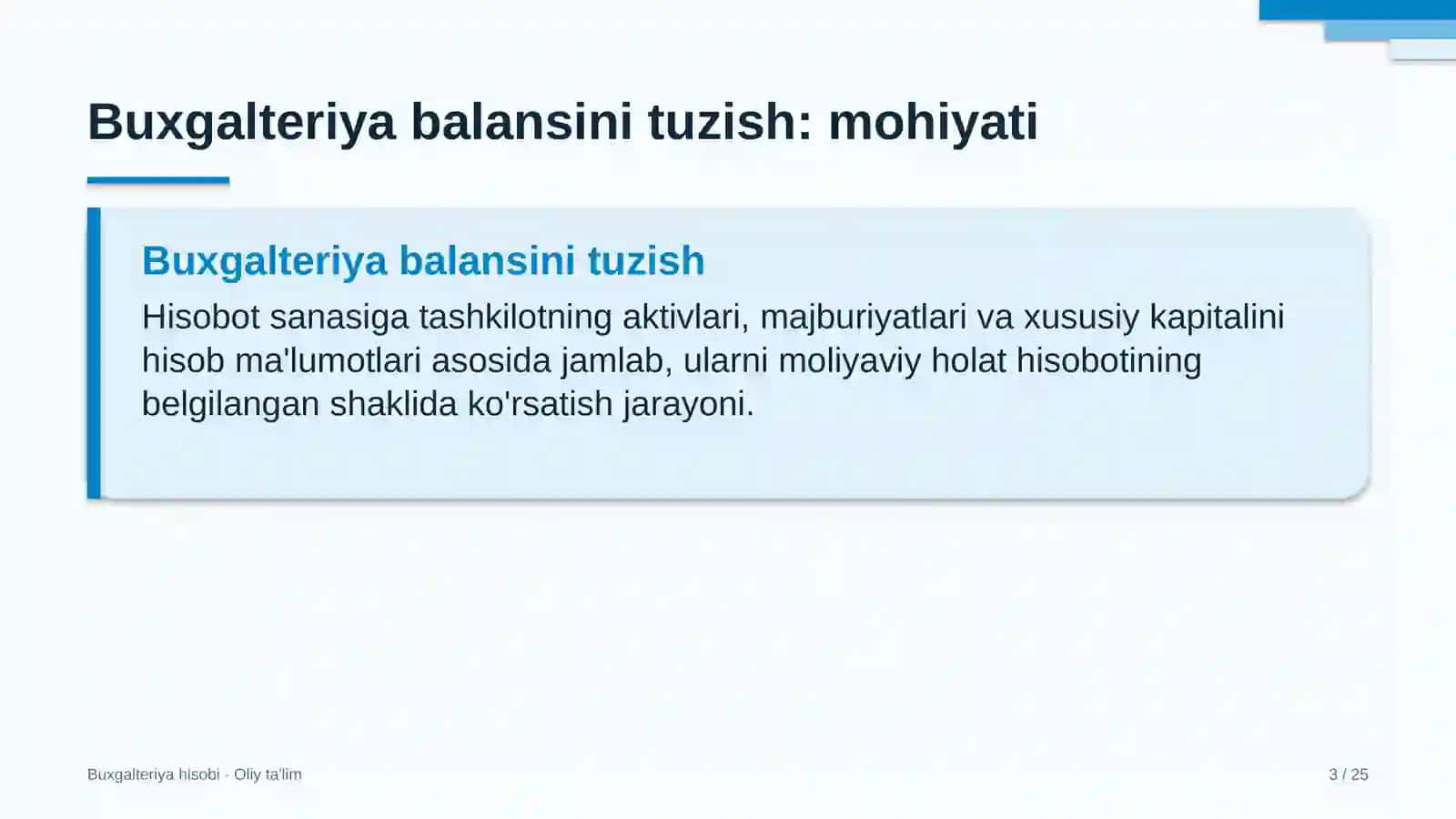 Davlat qo'mitalarida buxgalteriya balansini tuzish 3