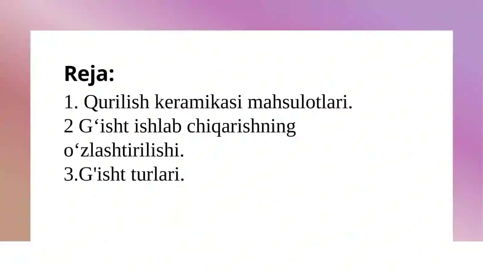 Qurilish g'ishtitexnologiyasi 3