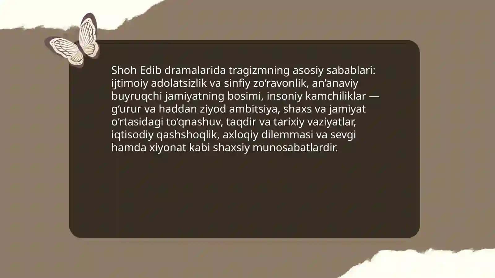 Shoh Edibda tragizm muammosi 3