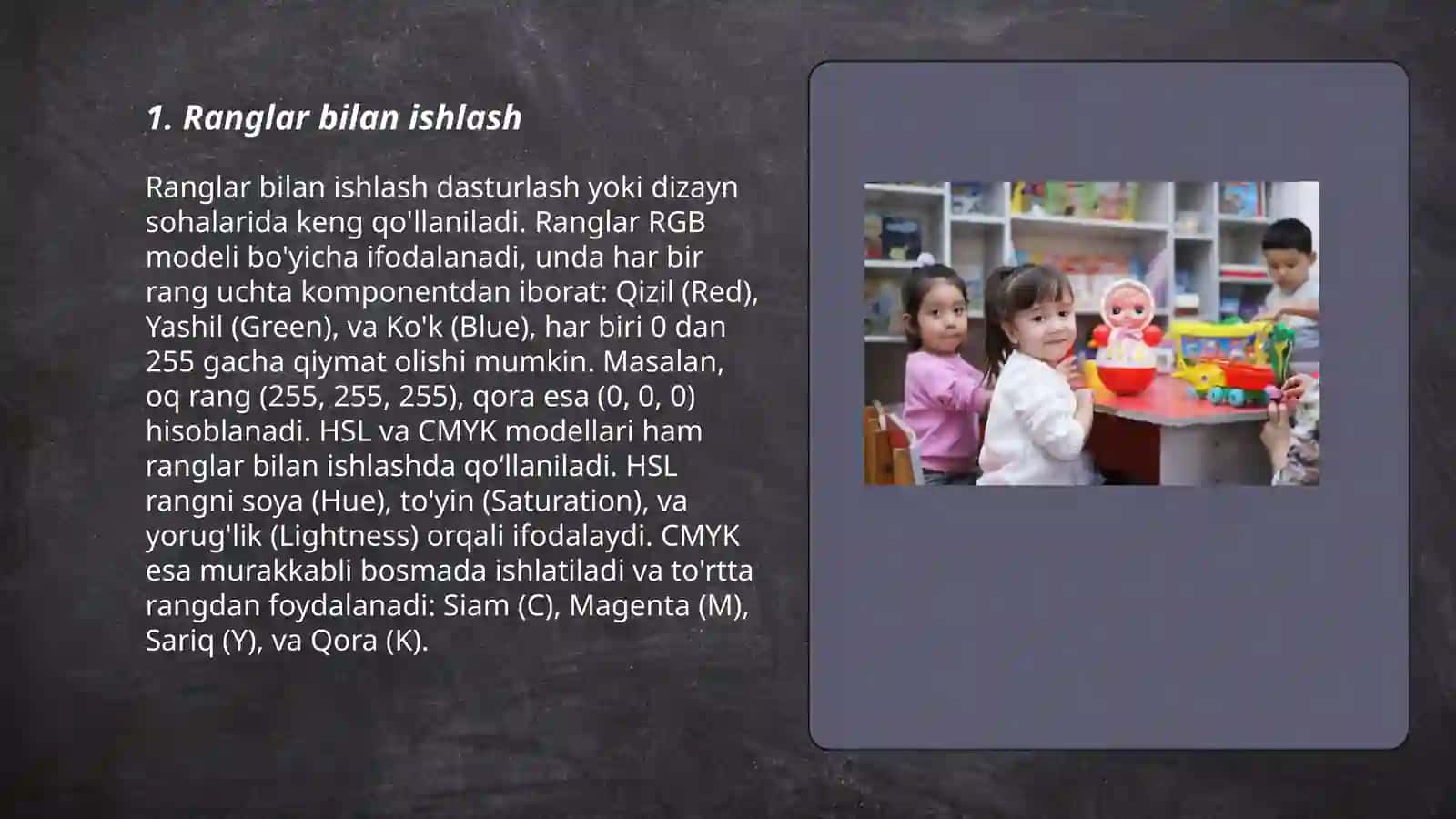 Ranglar bilan ishlash 3