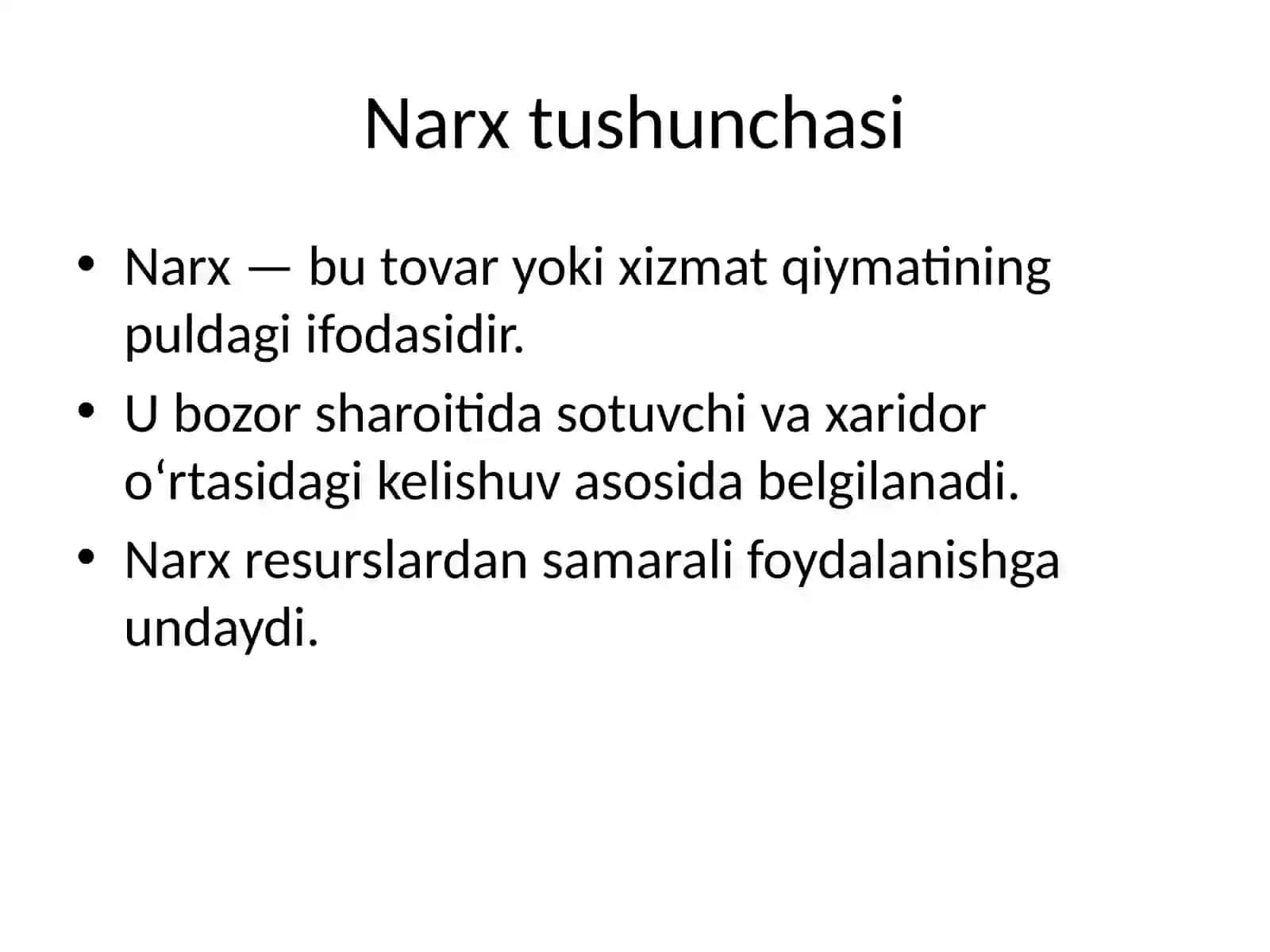 Narxning mohiyati va shakli 3