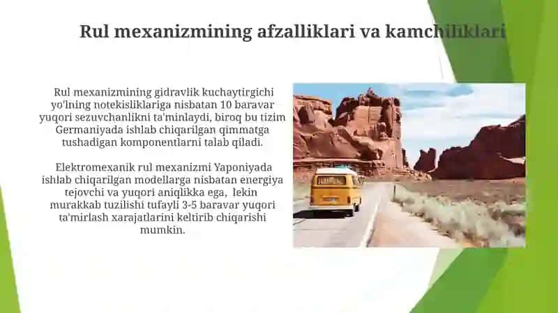 Avtomobil rul boshqarmasi tuzilishi 3