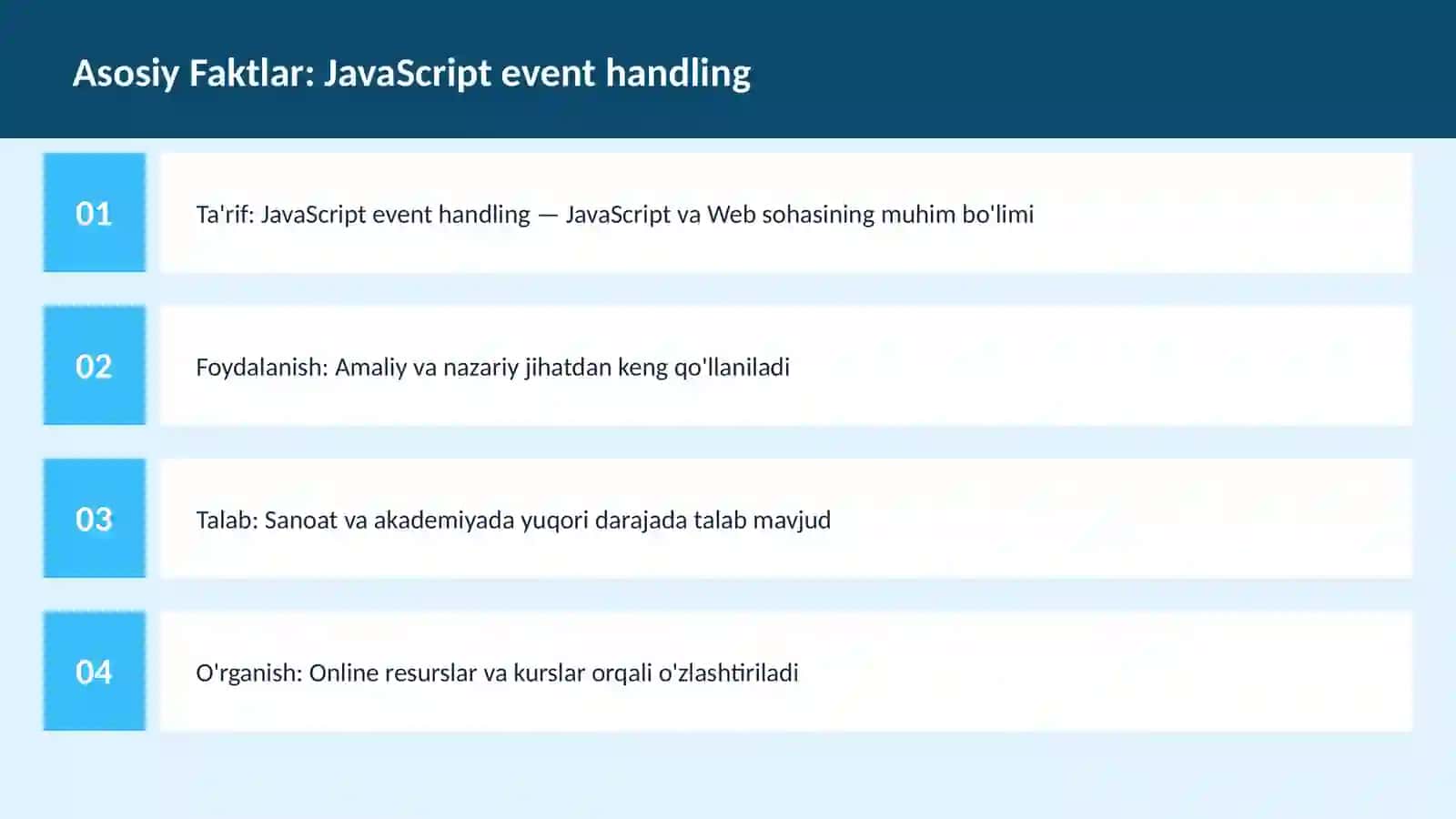 DASTURLASH | JAVASCRIPT VA WEB 3