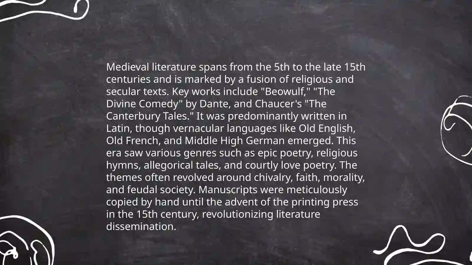 Introduction. Literature of middle ages 3