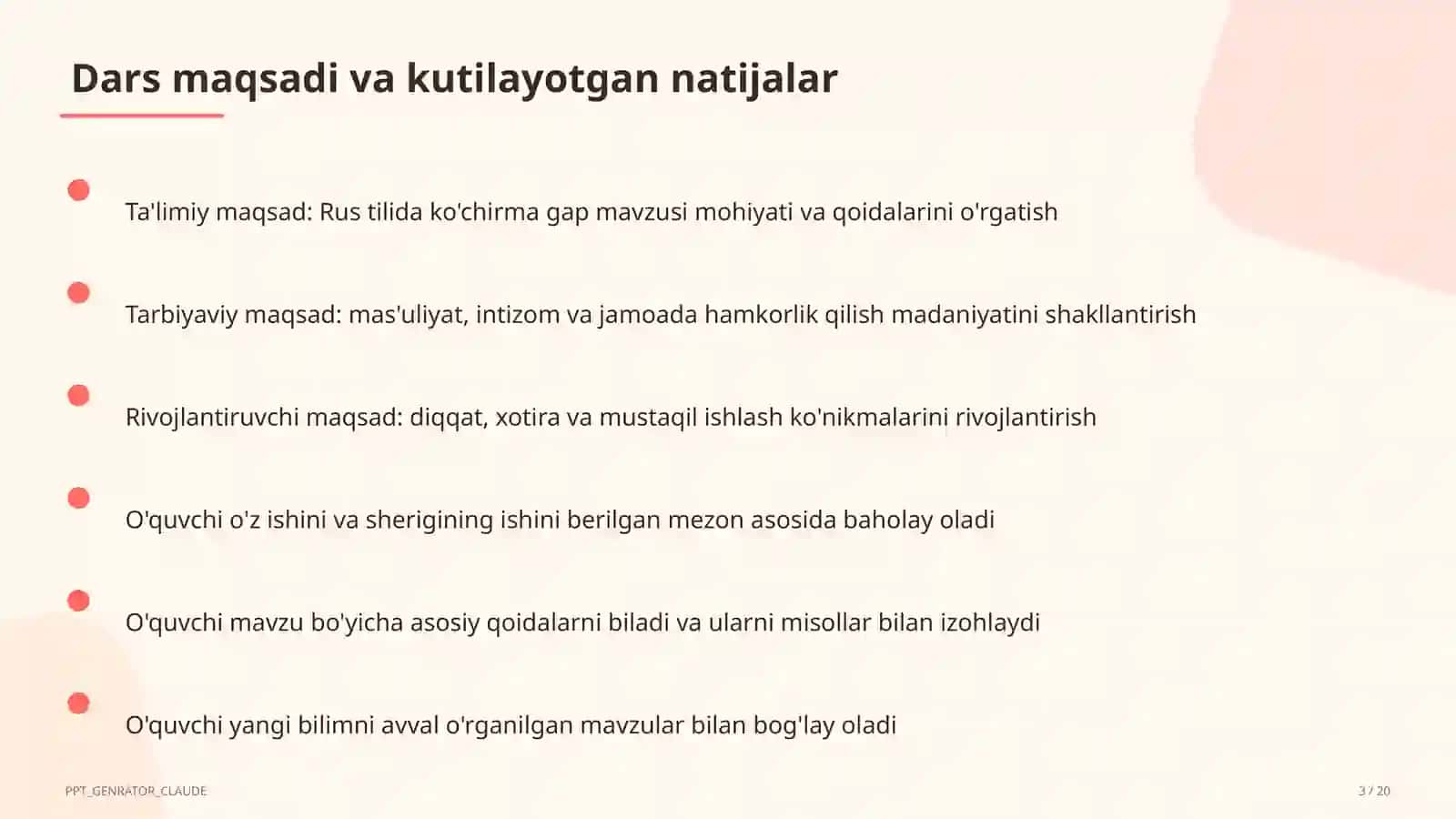Rus tilida ko'chirma gap (9-sinf) 3