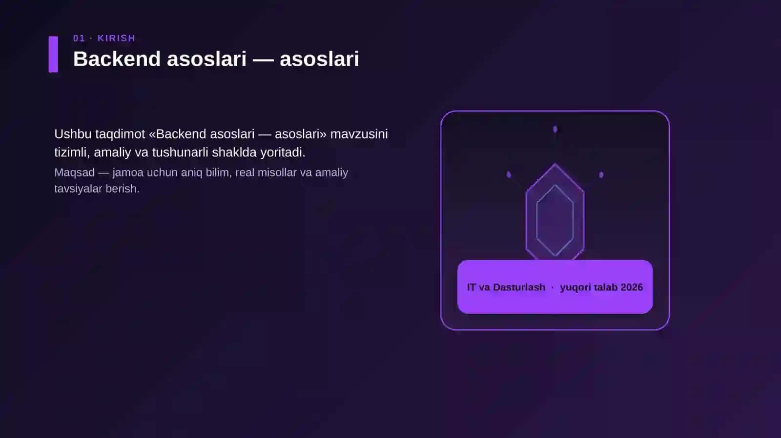 Backend asoslari — asoslari 3