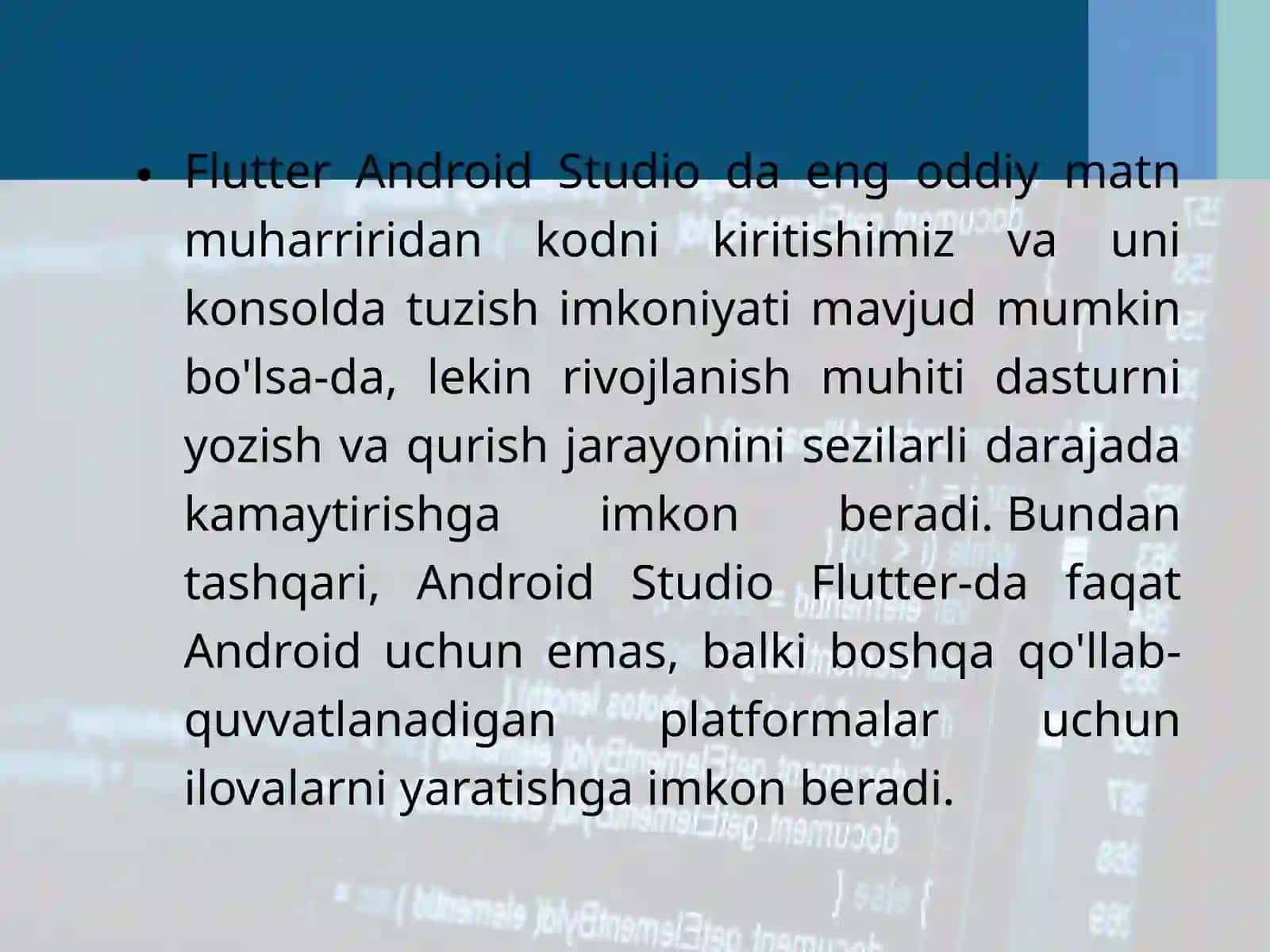Flutter: Android Studio interfeysi 3