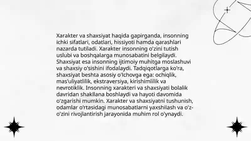 Xarakter va shaxsiyat 3